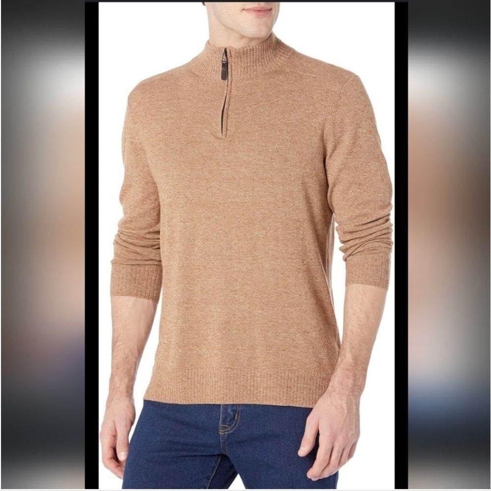 Smartwool Sparwood Quarter Zip Sweater In Fox Brown Heather Size XL